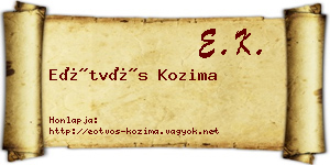 Eötvös Kozima névjegykártya